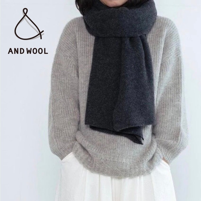 ANDWOOL一番人気【ホワイトカシミヤ100%の大判ストール】手編み機で1枚1枚仕上げました「冬のギフトにもおすすめ」