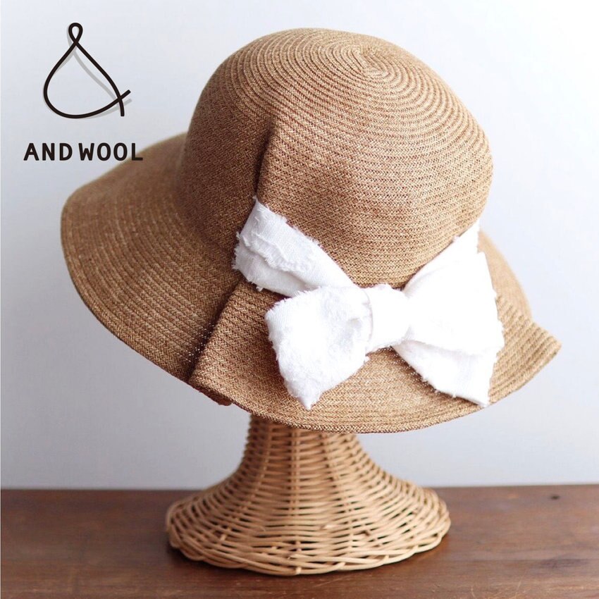【春の強い紫外線対策におすすめ!!】品のある春の爽やかな装いとの相性◎「ジャカートリボンの帽子」※UV紫外線防止加工付き