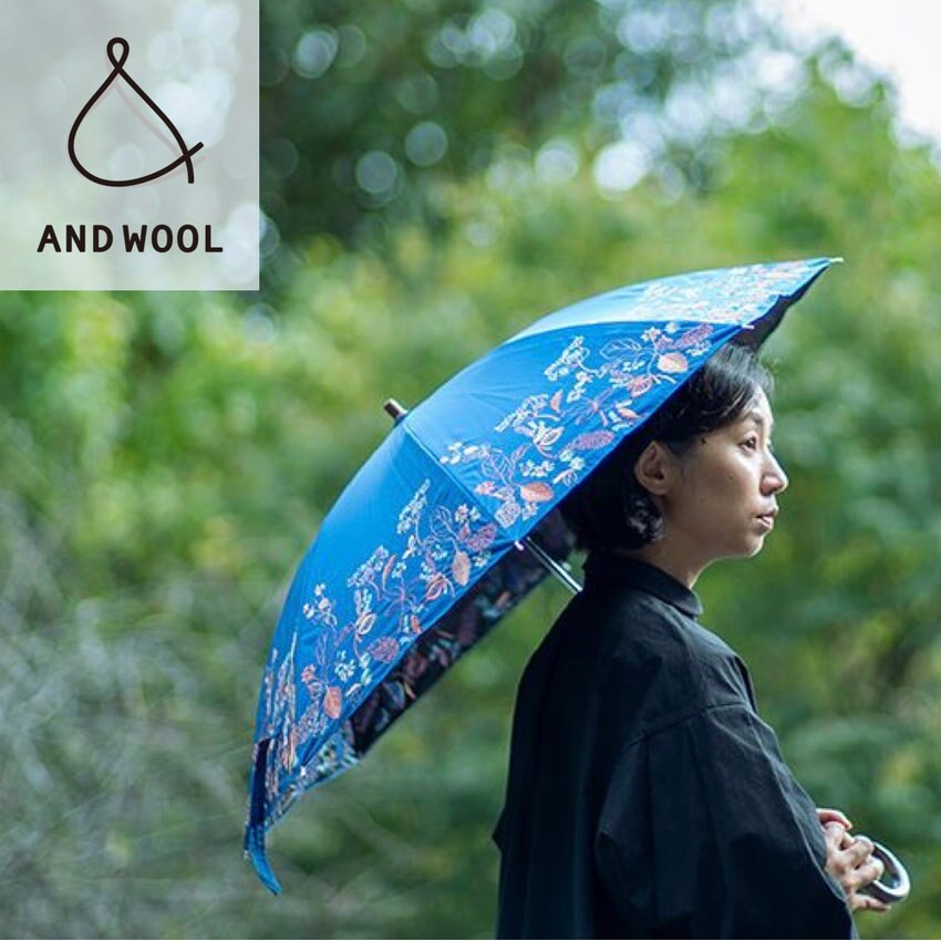 【在庫残り長傘・ブルーのみ!!】人気の晴雨兼用日傘シリーズ「窓辺の花刺繍デザイン」※UV・紫外線カット率99％以上