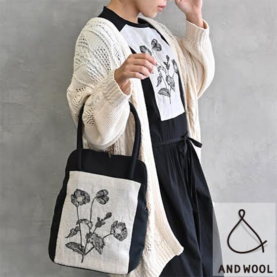 押し花から着想を得たクラシカルなポピー刺繍のバッグとワンピース