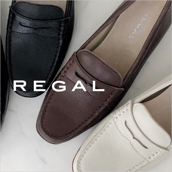 【REGAL】シャープなシルエットのモカシンシューズ