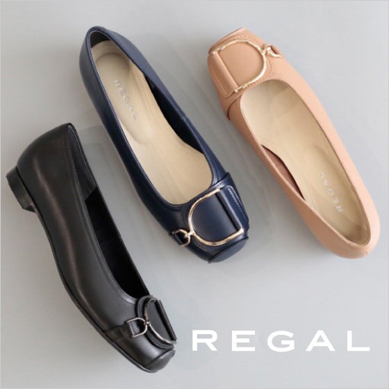 【REGAL】トラッドテイストなフラットパンプス