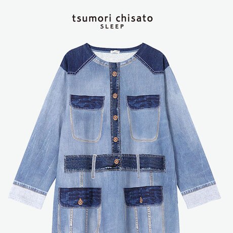 Linen 新品　デニムプリントワンピース　F デニム風のプリントをしたワンピース | ONWARD CROSSET | ファッション