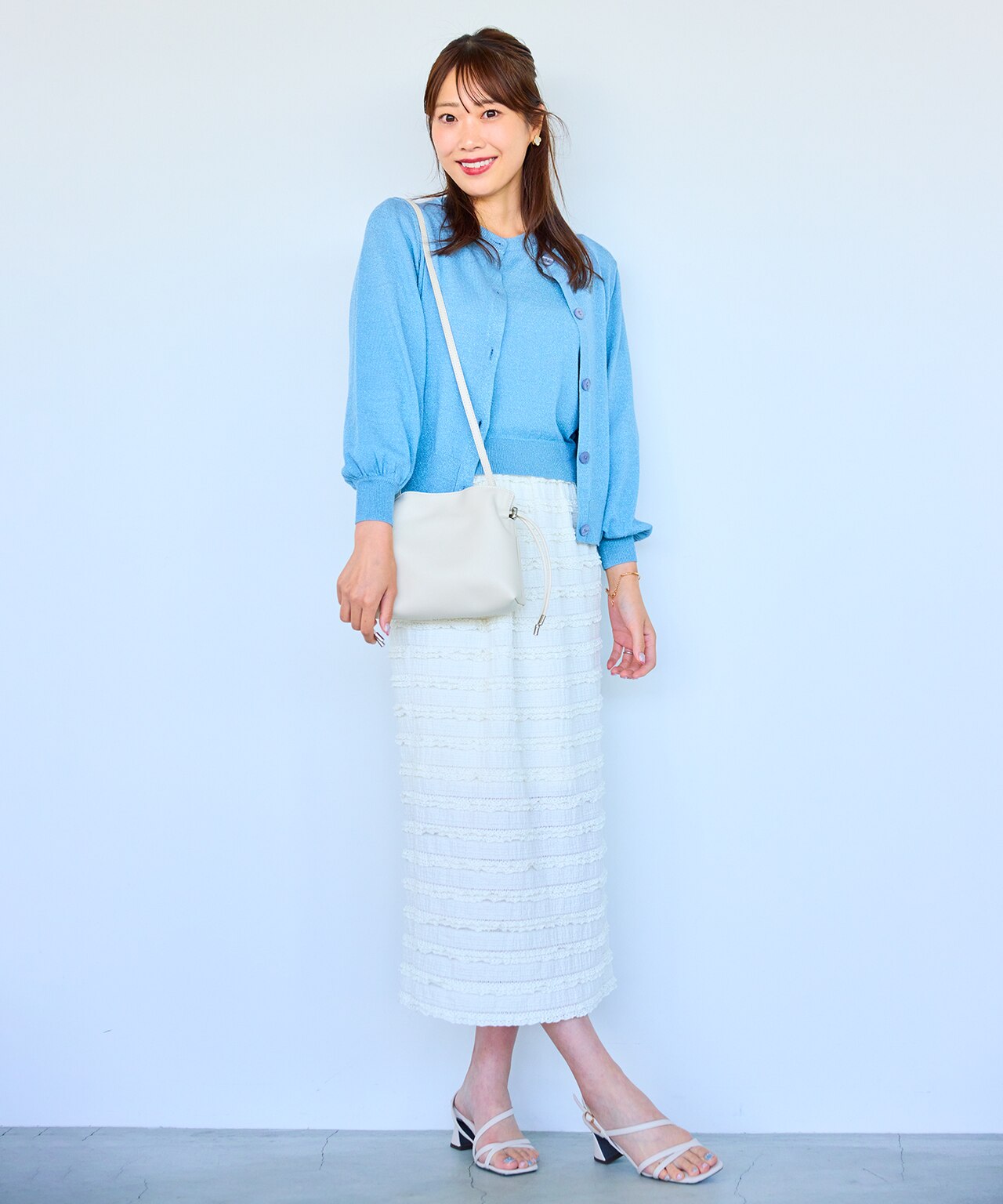 ラメニットカーディガン