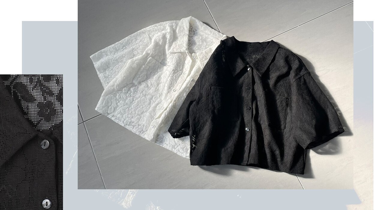 フラワーレース シャツ