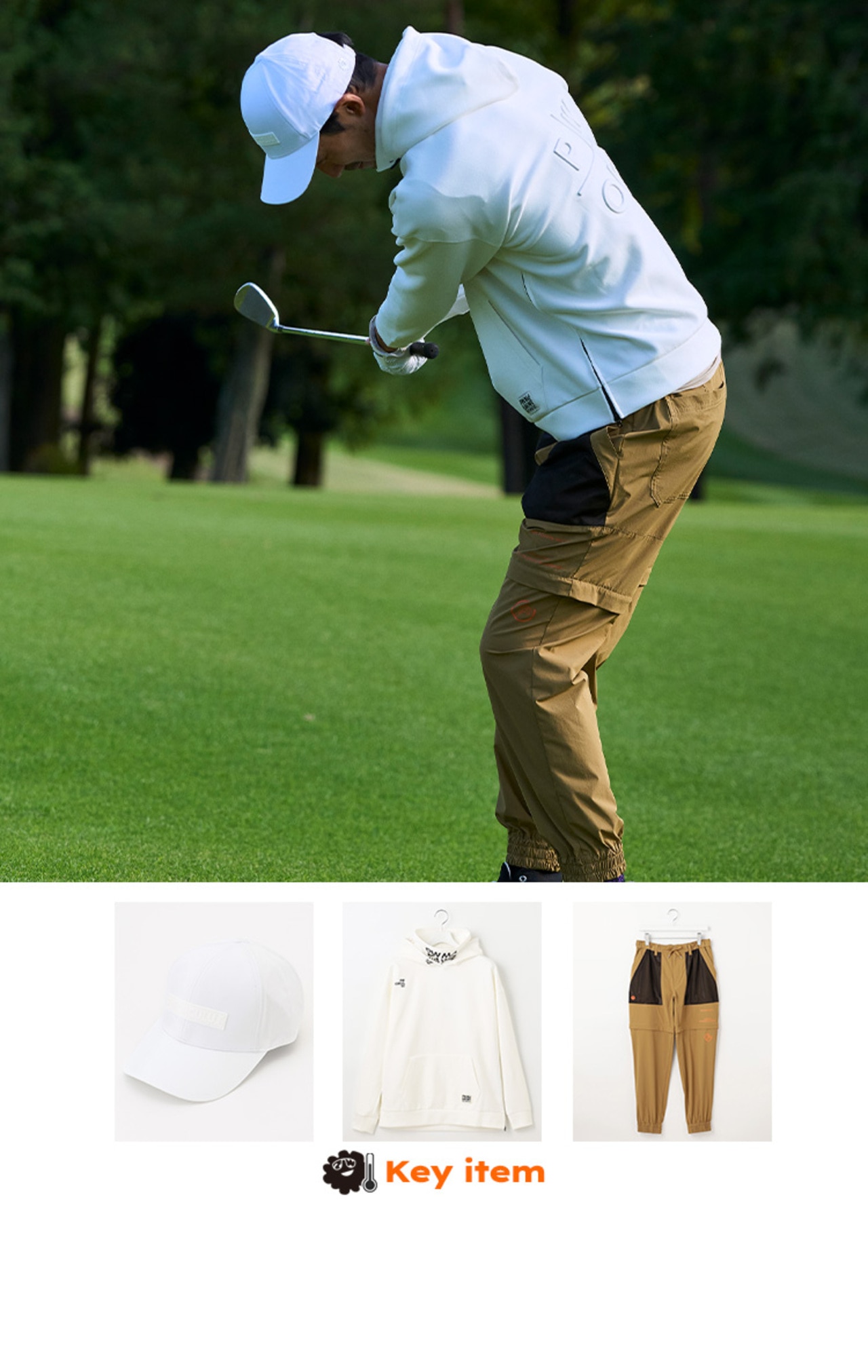 PWCIRCULUS,ゴルフウエア,気温別コーディネートの画像,そろそろ準備15℃~10℃コーデ1,メンズスイング画像