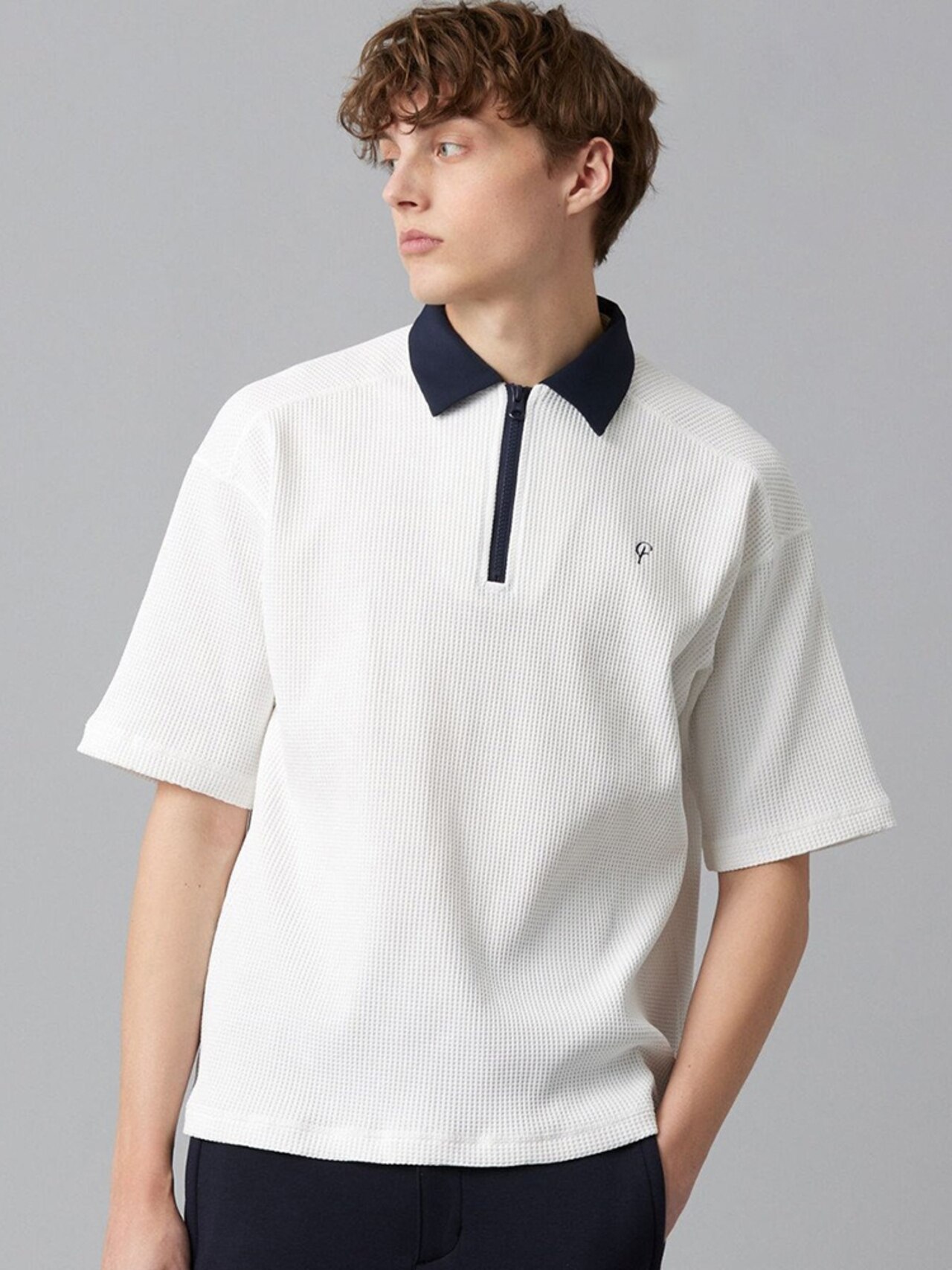 ワッフルジップアップ