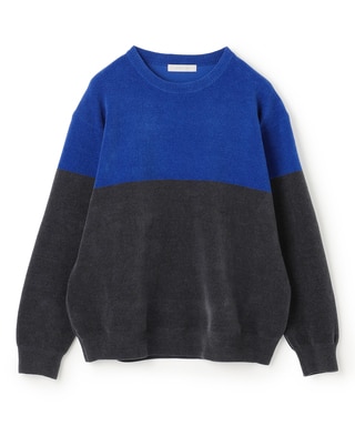 ライトモール ニット チャコールグレー×ロイヤルブルー(104)