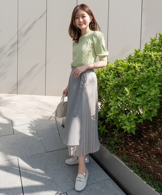 【洗える】カラーケーブル ニット