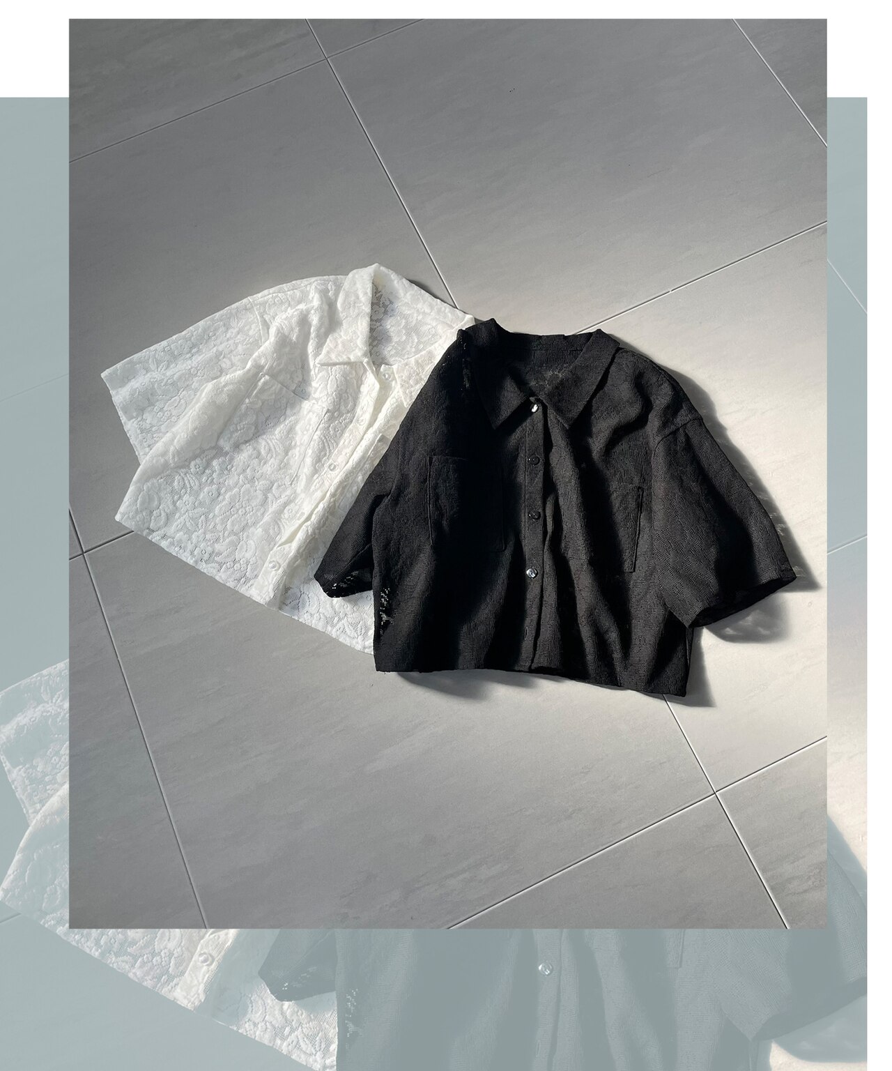 フラワーレース シャツ