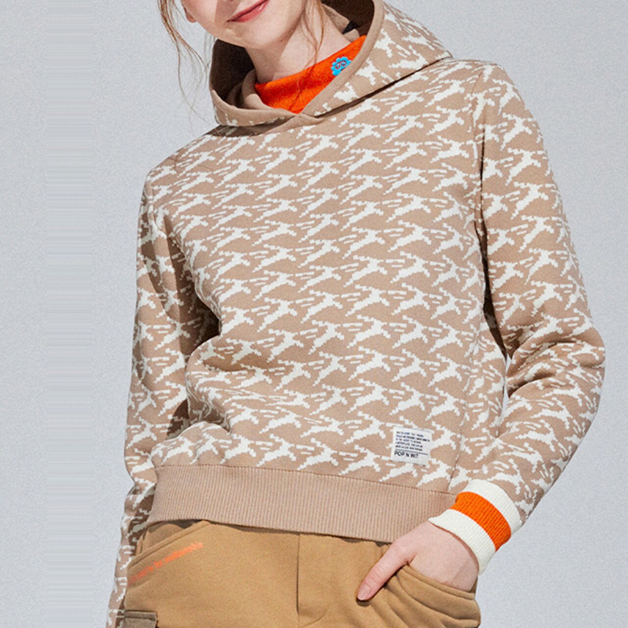 ニット,セーター,ゴルフウェア,レディース,秋冬,PW,おしゃれ,軽量,ゴルフニット,ベージュ