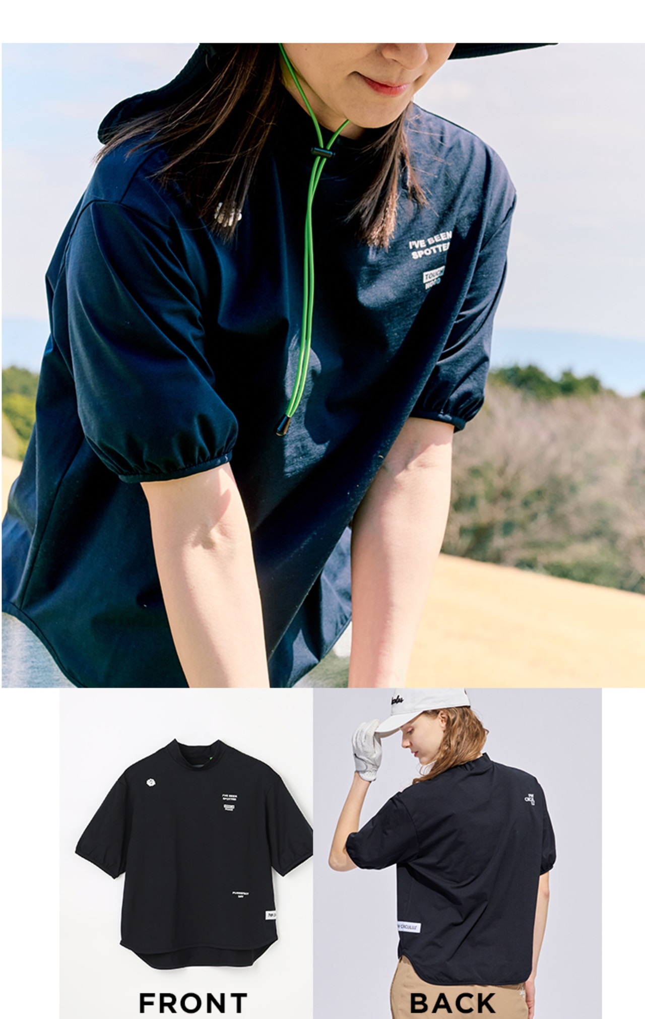 PWCIRCULUS,ピーダブ,PW,ゴルフウェア,ゴルフトップス,パフスリーブ,腕隠れる,メッシュコンビ,快適,WOMENS,2026春夏,新作ウェア,機能性