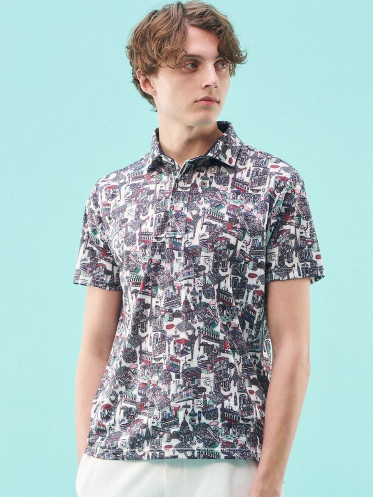 パリマップ総柄ポロシャツ