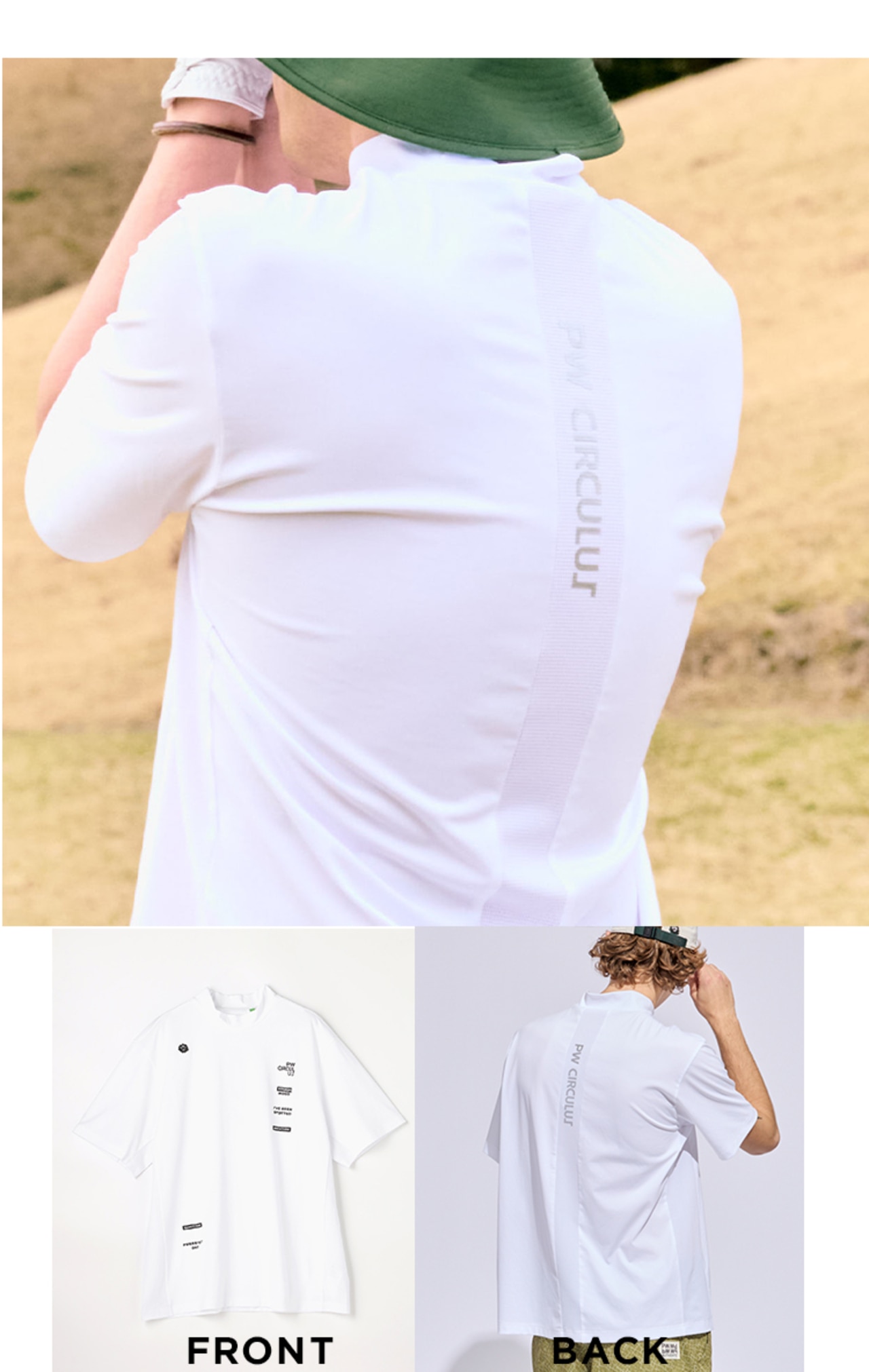 PWCIRCULUS,ピーダブ,PW,ゴルフウェア,吸水速乾,メッシュ,ゴルフトップス,モックネック,MENS,2026春夏,新作ウェア,機能性