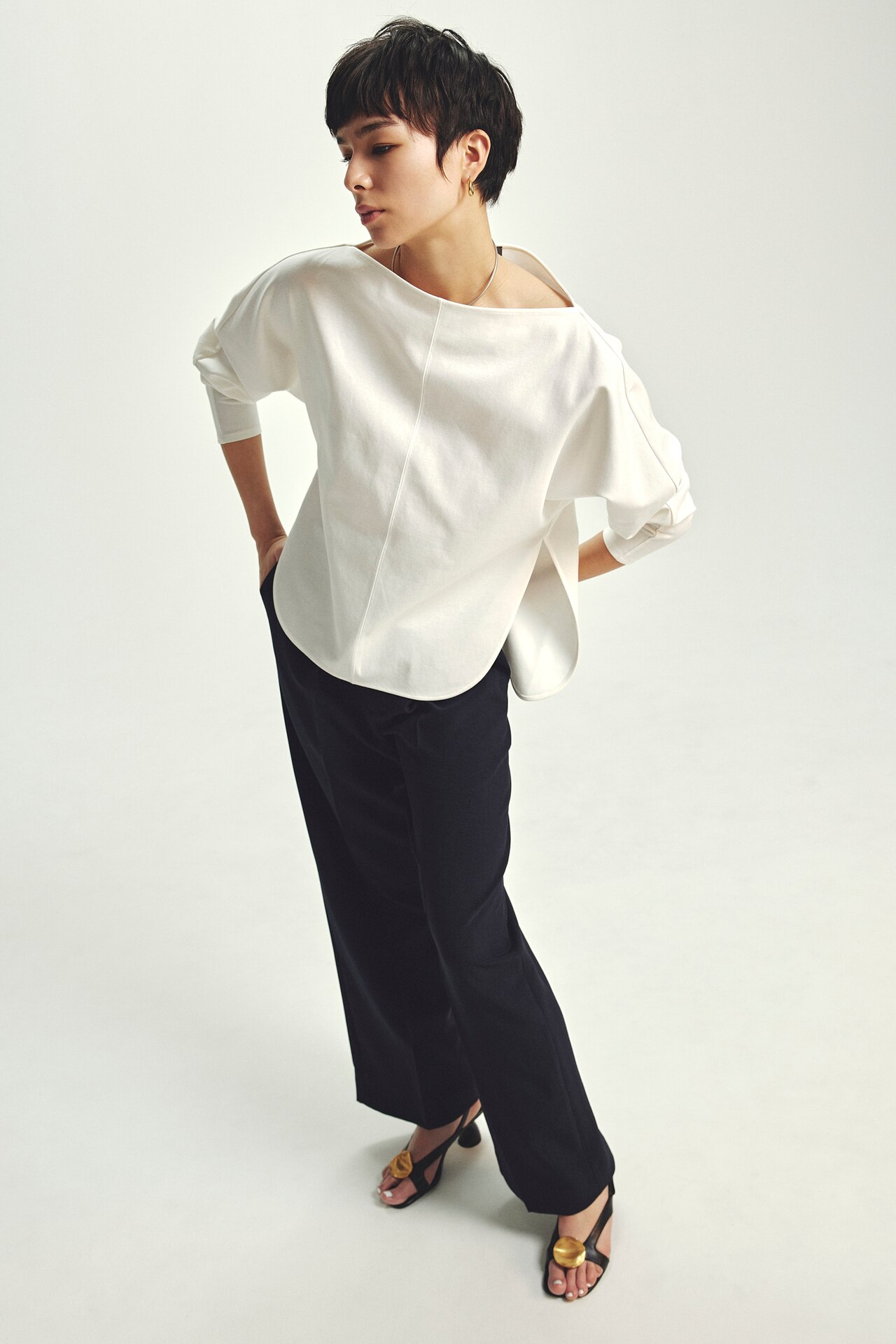 【UVカット・接触冷感・洗濯機洗い可】ダブルフェイスジャージー ドルマンスリーブトップス