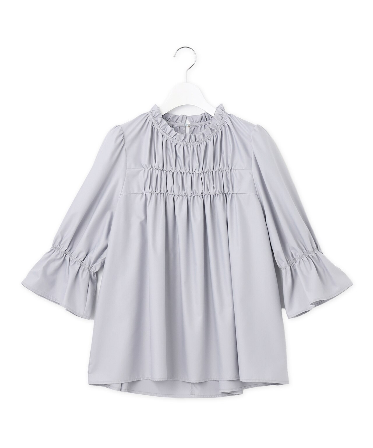 スタンドネックシャーリング ブラウス