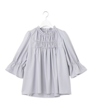 スタンドネックシャーリング ブラウス