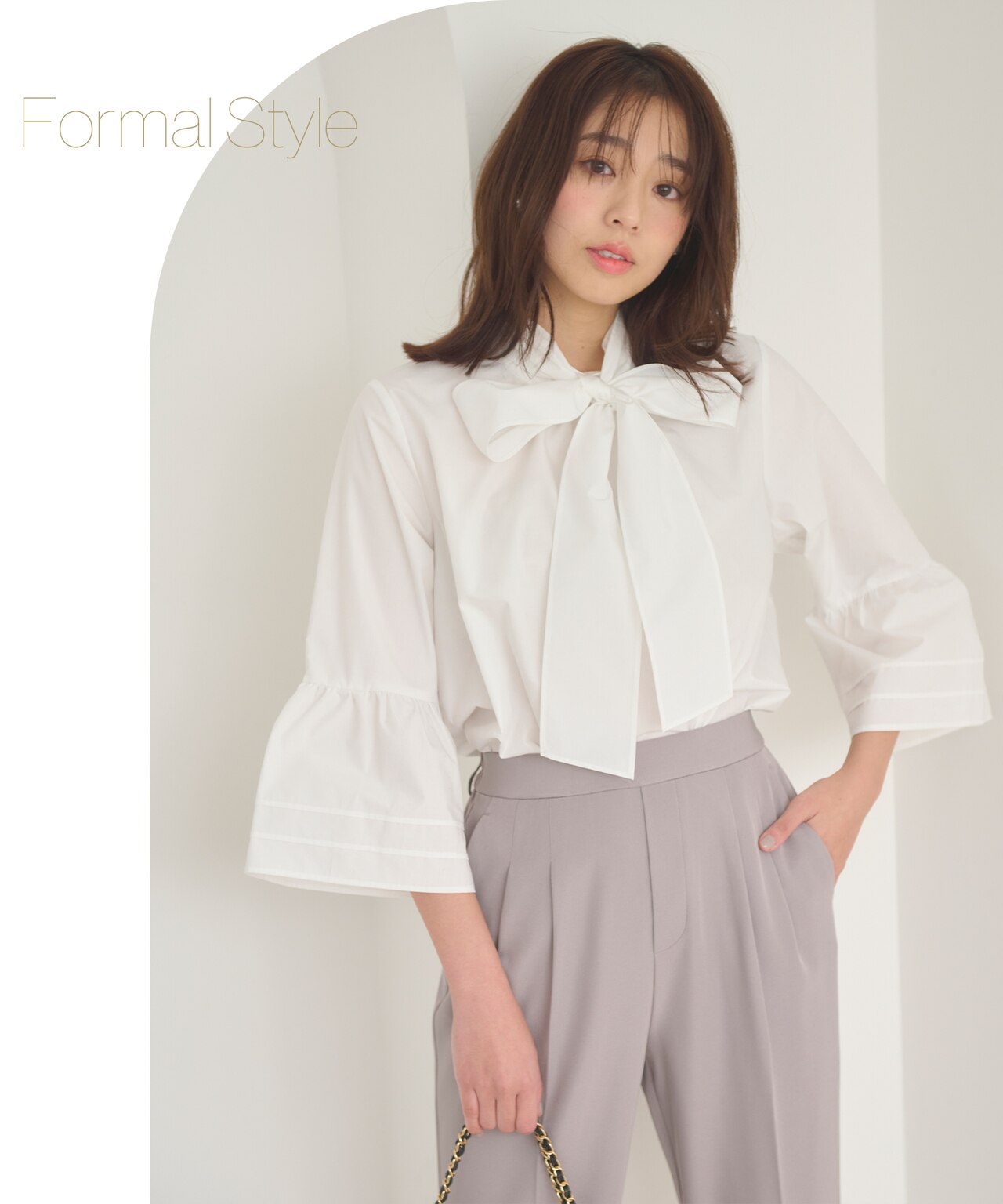 2WAY・リボンタイチュニック ブラウス