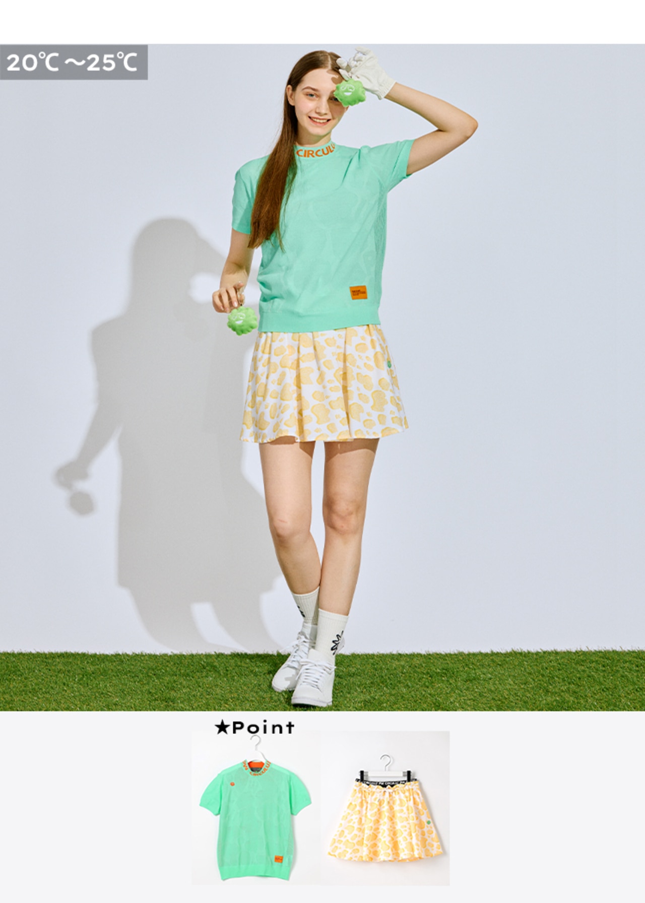PWCIRCULUS,ゴルフウエア,気温別コーディネートの画像,レディース,春夏,春ゴルフ,夏ゴルフ,春の陽気を感じる20℃~25℃のコーデ2
