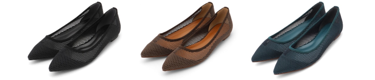 ポインテッドトウメッシュパンプス