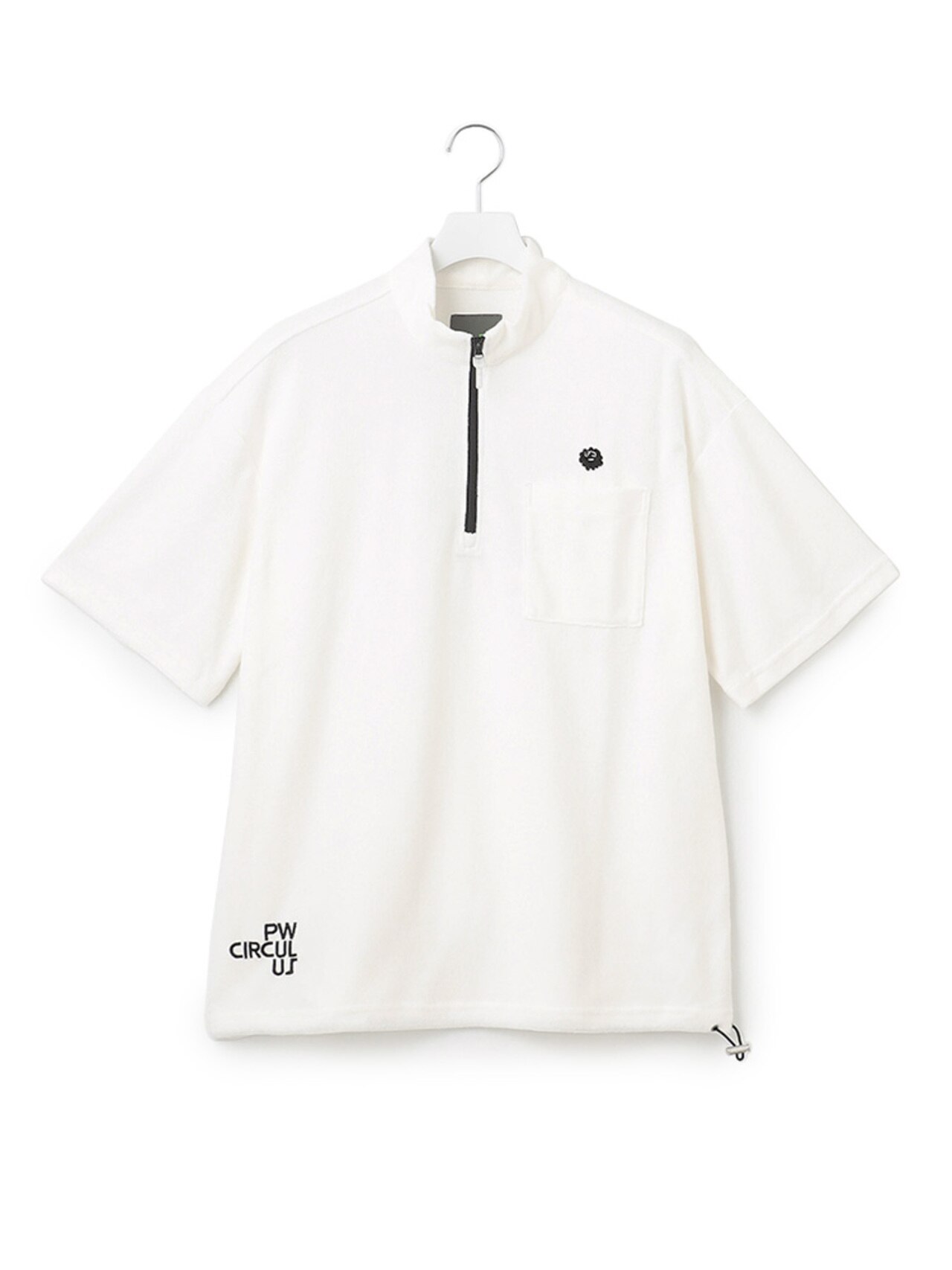 GOLF MEN パイル ハーフジップ ポケット モックネック シャツ カラー001