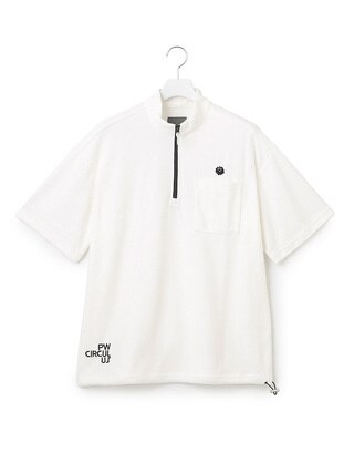 GOLF MEN パイル ハーフジップ ポケット モックネック シャツ カラー001