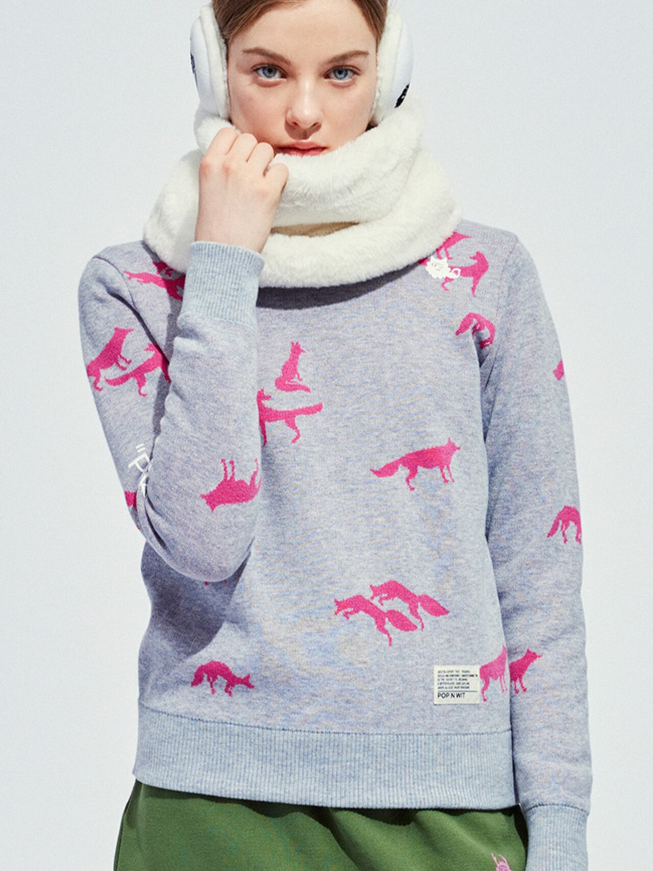 PWCIRCULUS,ピーダブ,PW,ゴルフウエア,おススメ,キツネ,LADIES,WOMEN,ニット,トップス,クリスマスギフト,プレゼント選び,ゴルフプレー