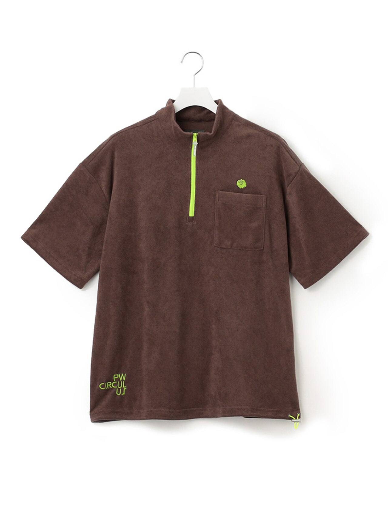 GOLF MEN パイル ハーフジップ ポケット モックネック シャツ カラー035