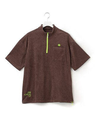 GOLF MEN パイル ハーフジップ ポケット モックネック シャツ カラー035