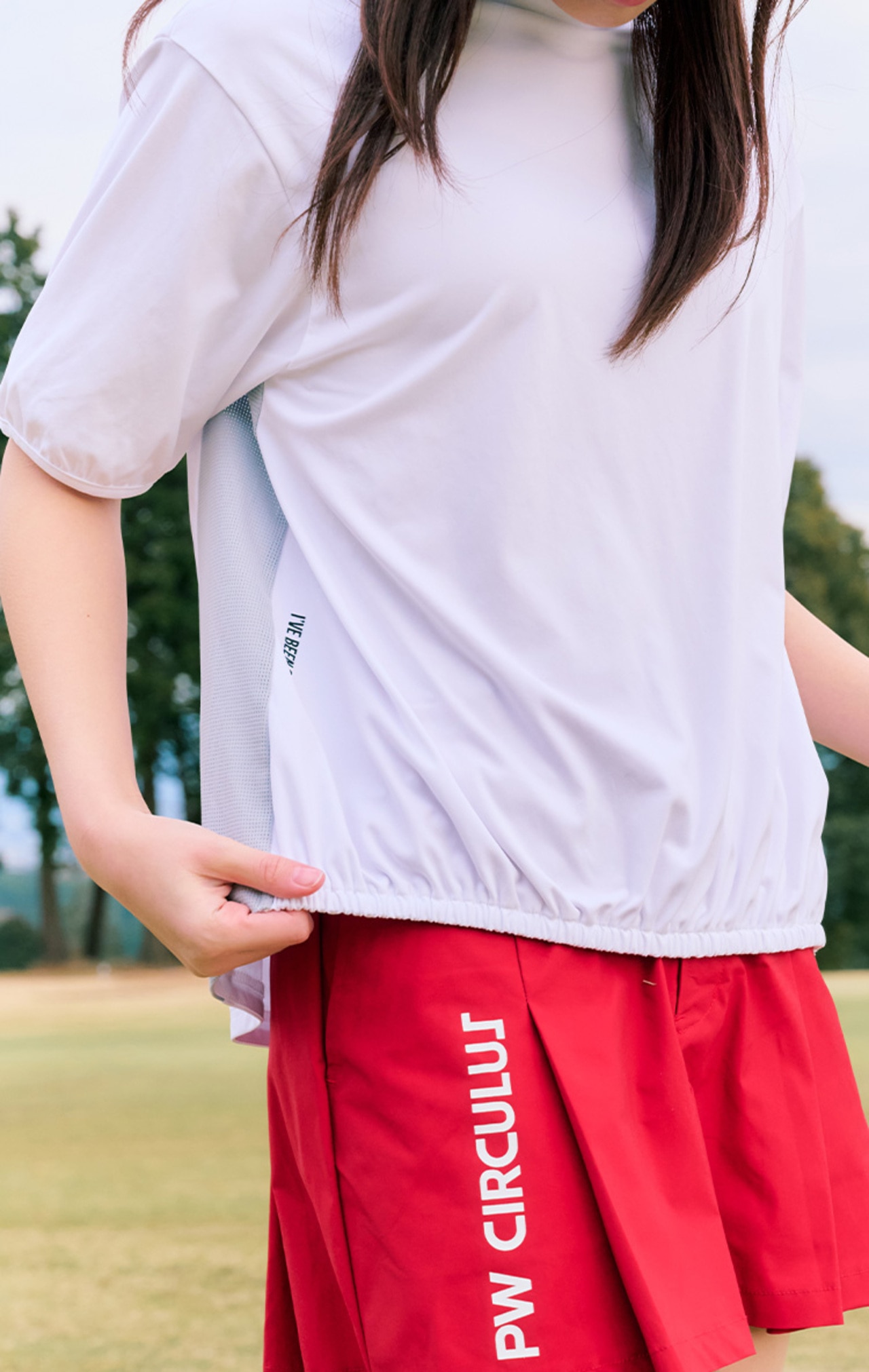 PWCIRCULUS,ピーダブ,PW,ゴルフウェア,ゴルフトップス,パフスリーブ,腕隠れる,メッシュコンビ,快適,WOMENS,2026春夏,新作ウェア,機能性