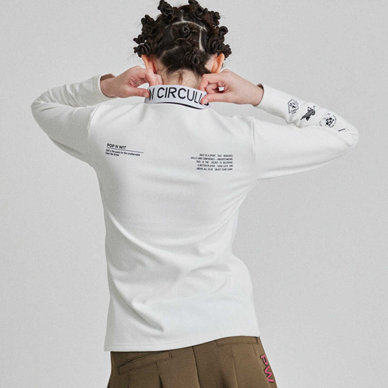 PWCIRCULUS,ピーダブ,PW,ゴルフウエア,おススメ,WOMEN,レディース,阿部プロ,阿部 未悠,ゴルフプレー,セットアップ,テーパードパンツ,,ストレッチ