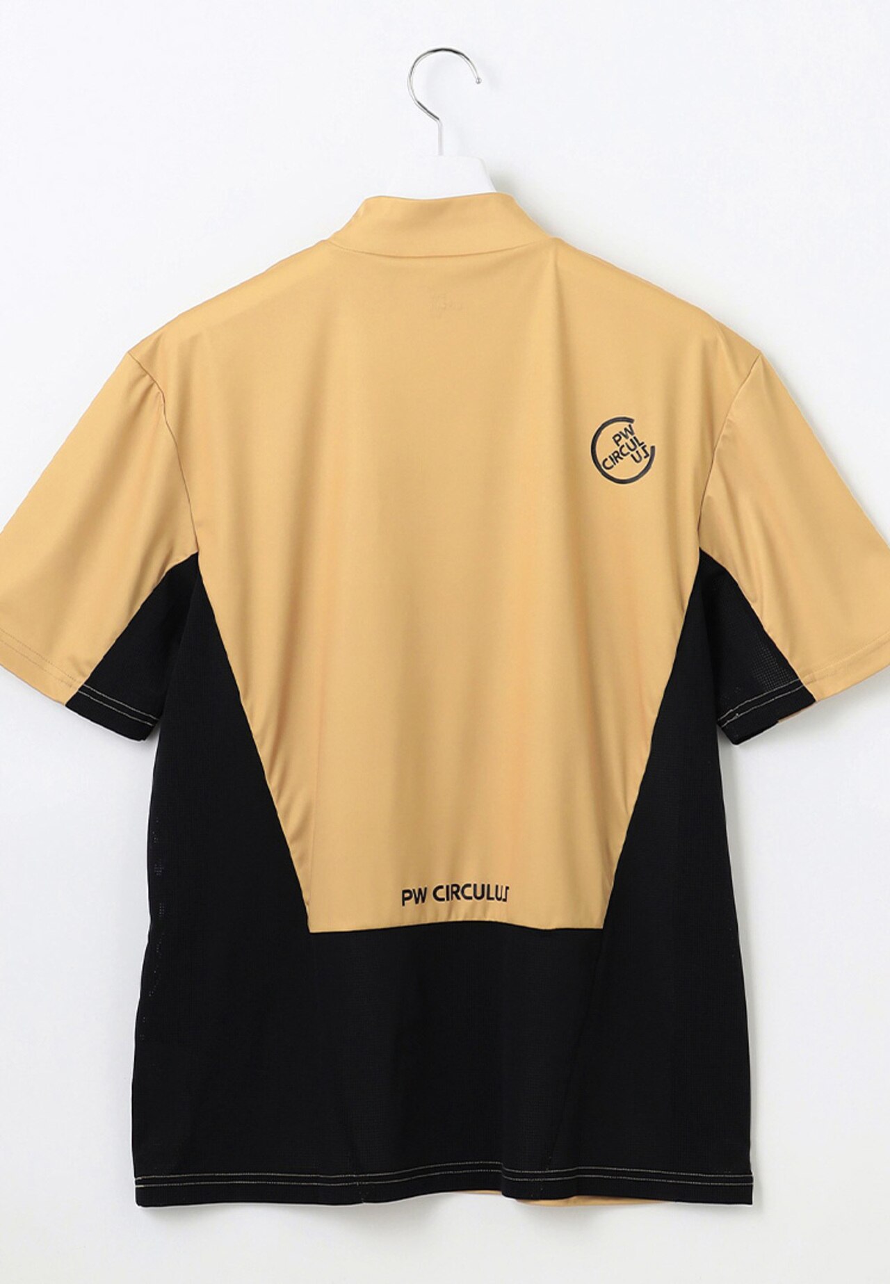 PWCIRCULUS,ピーダブ,PW,ゴルフウエア,MENS,ゴルフ,速乾,UV,ストレッチ,KHPNGM0505,メッシュ切替,商品写真後ろからの写真