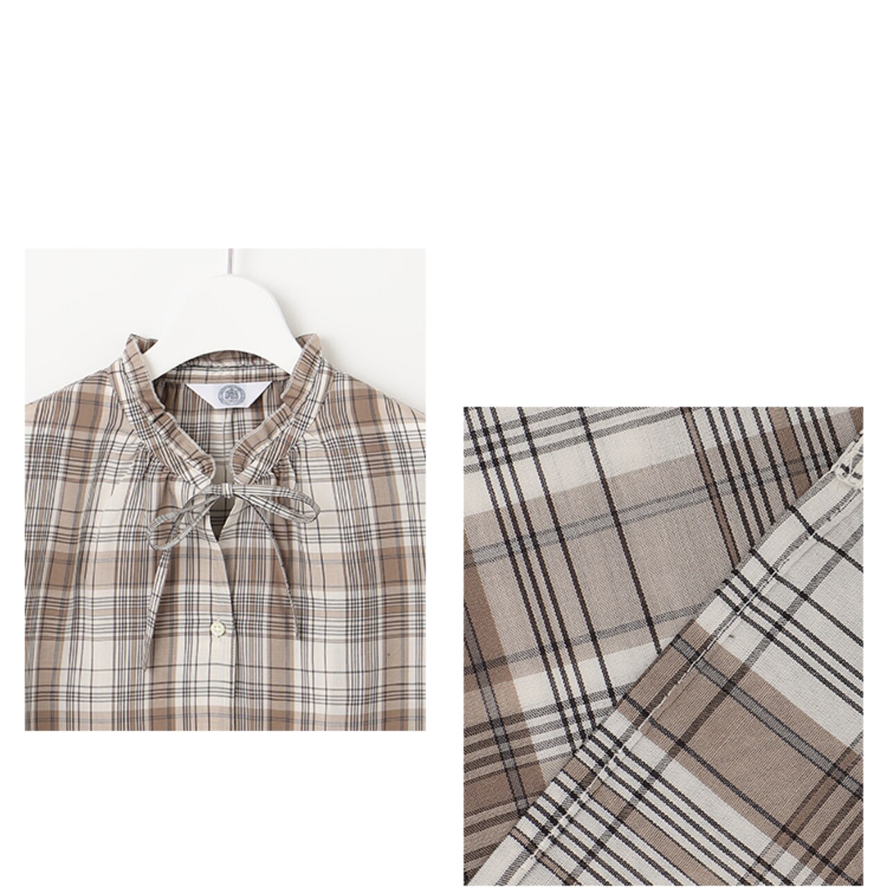 チェックブラウス