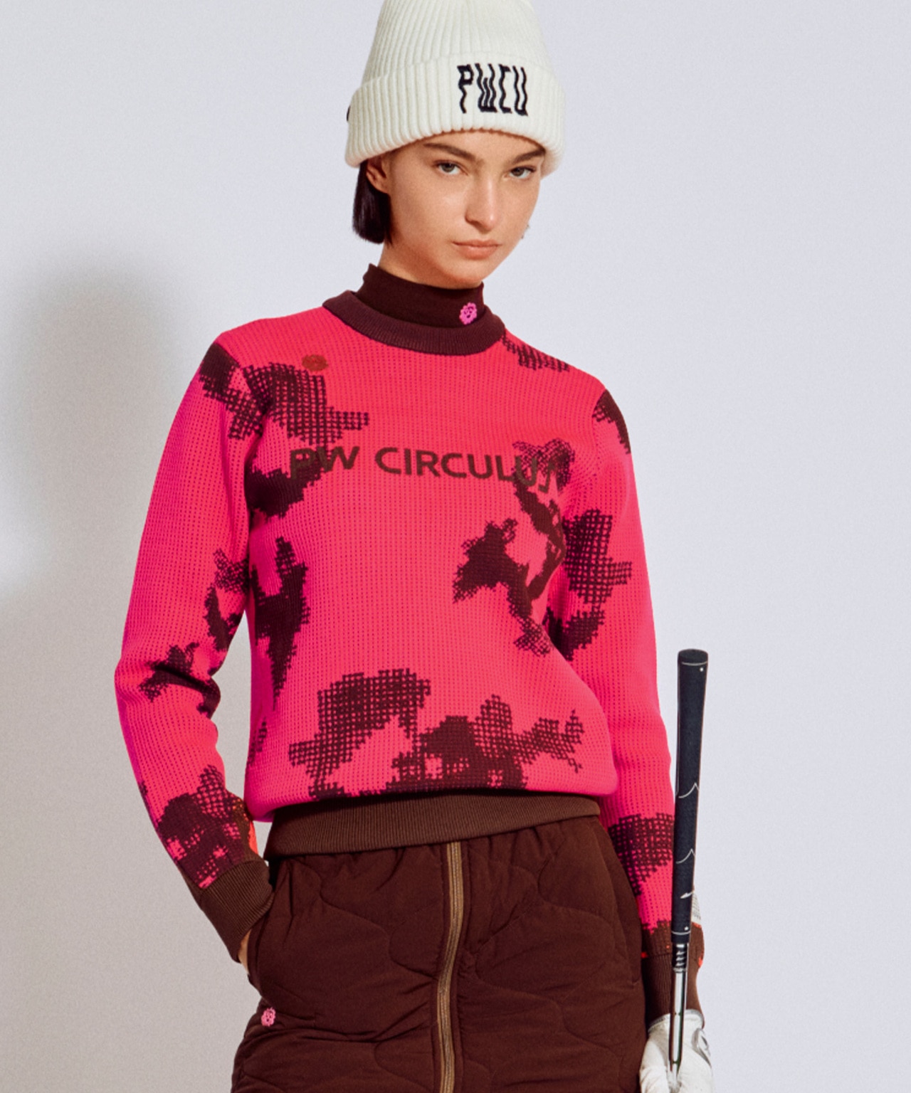 PWCIRCULUS,ピーダブ,PW,ゴルフウエア,おススメ,レディース,LADIES,WOMEN,ニット,セットアップ,防寒,ゴルフウェア,おススメコーデ,スタッフおススメ,ゴルフ