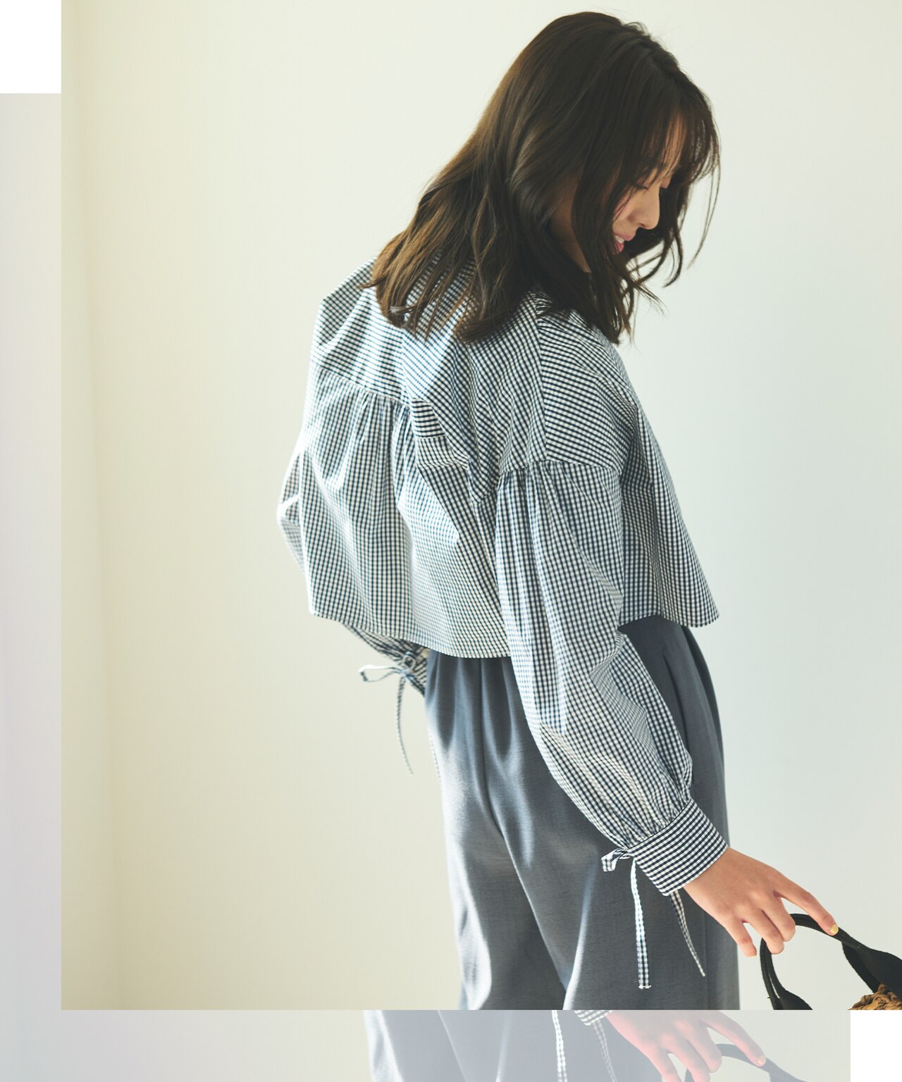 【2WAY】リボンクロップド シャツ