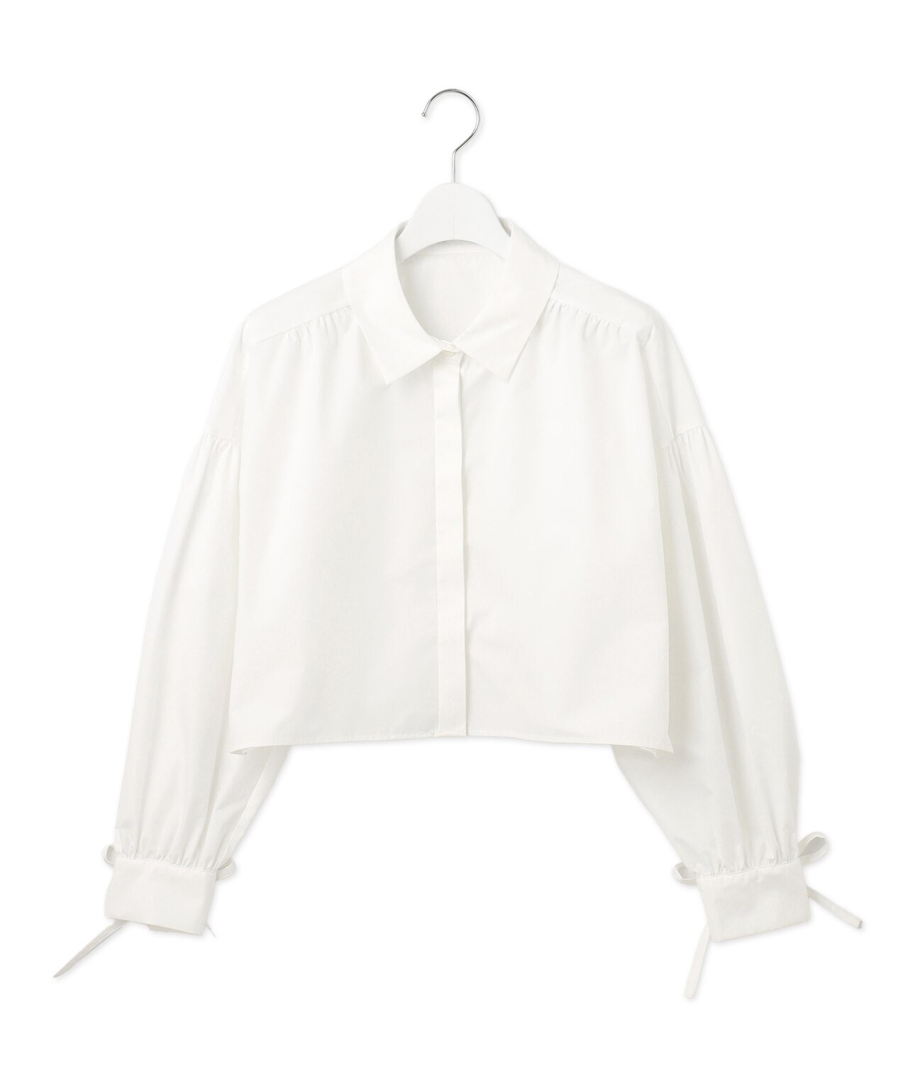 【2WAY】リボンクロップド シャツ