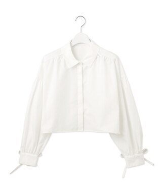 【2WAY】リボンクロップド シャツ