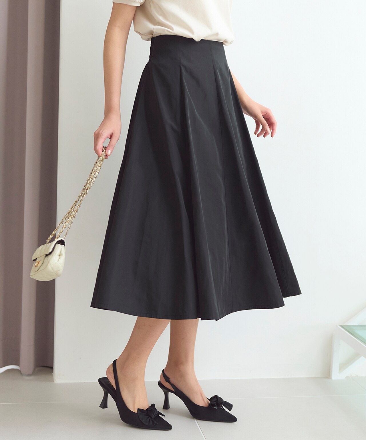 【セットアップ対応】タフタフレア スカート