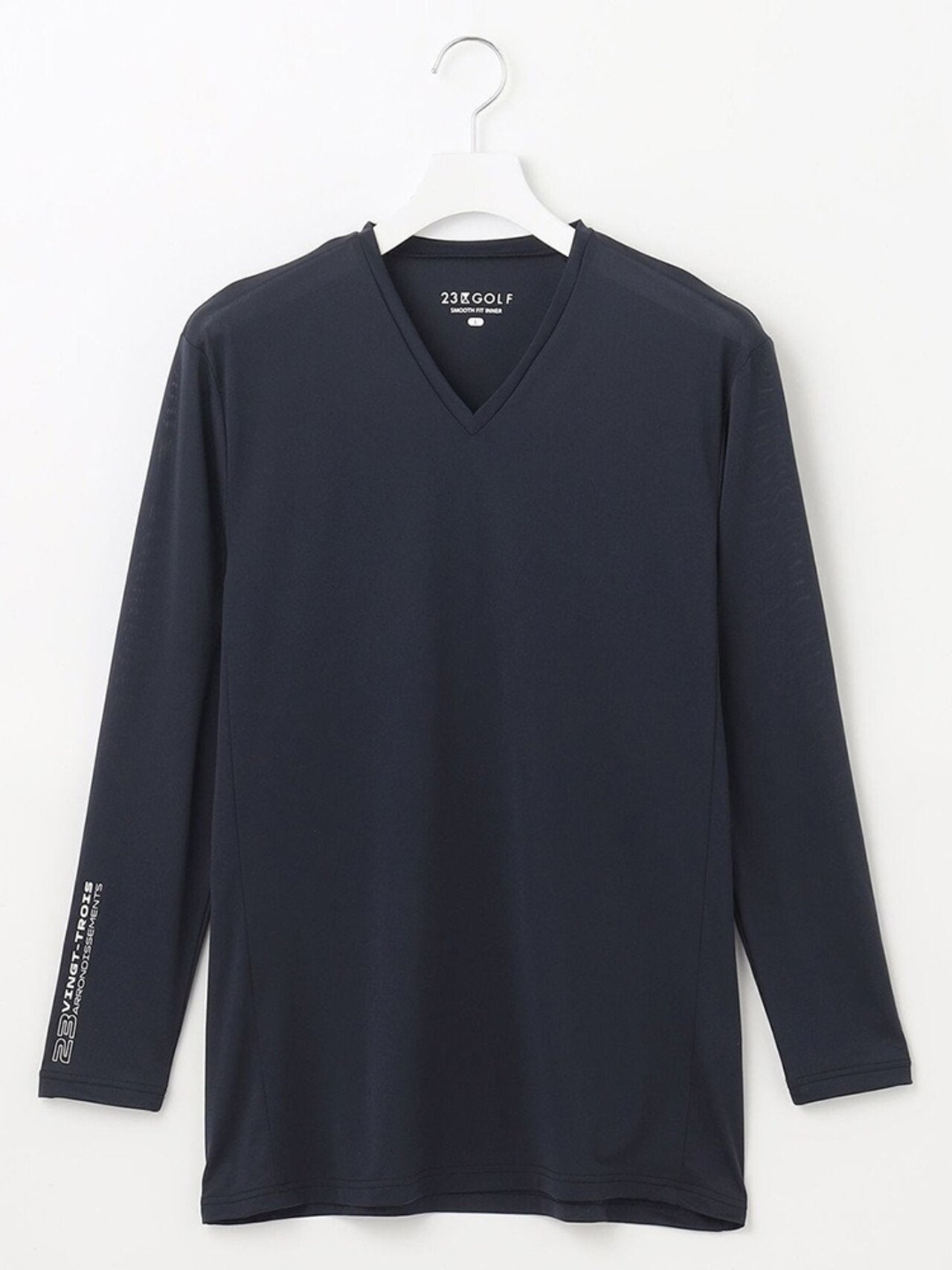 30デニール 無地Vネックインナーシャツ