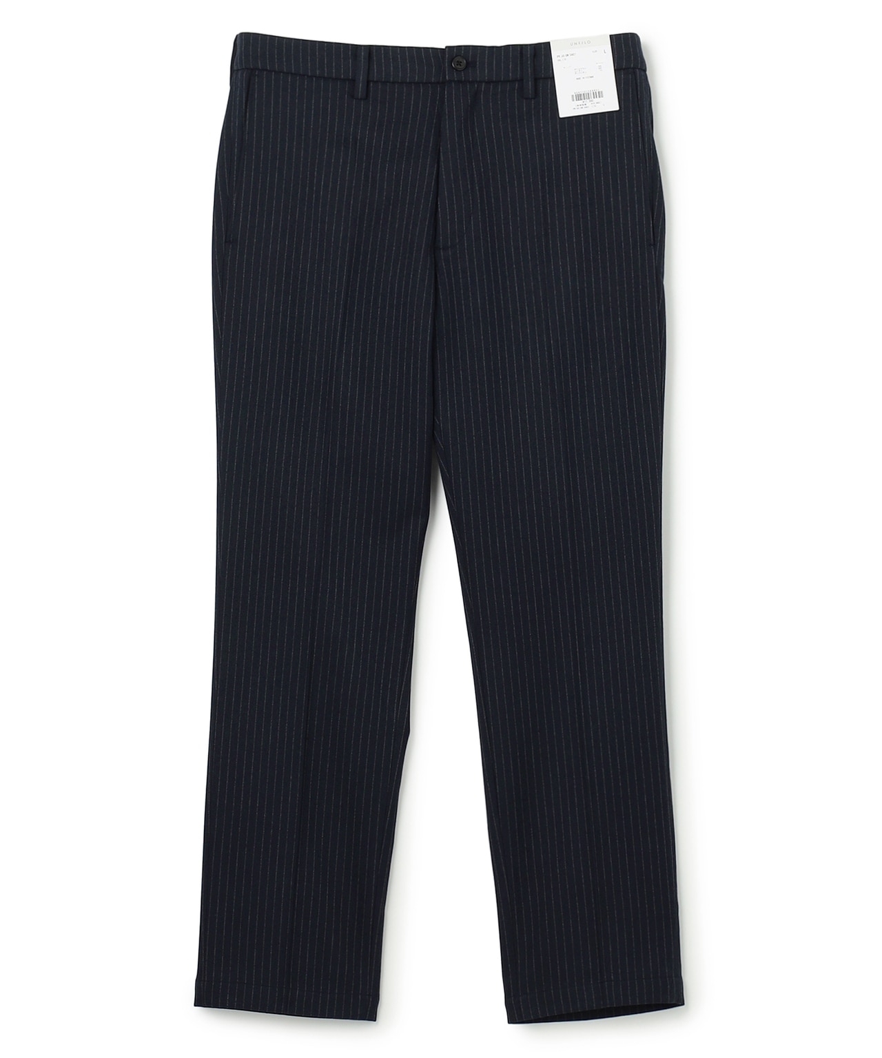 FLANNEL TOUCH 機能美パンツ スリム ネイビーストライプ(175)