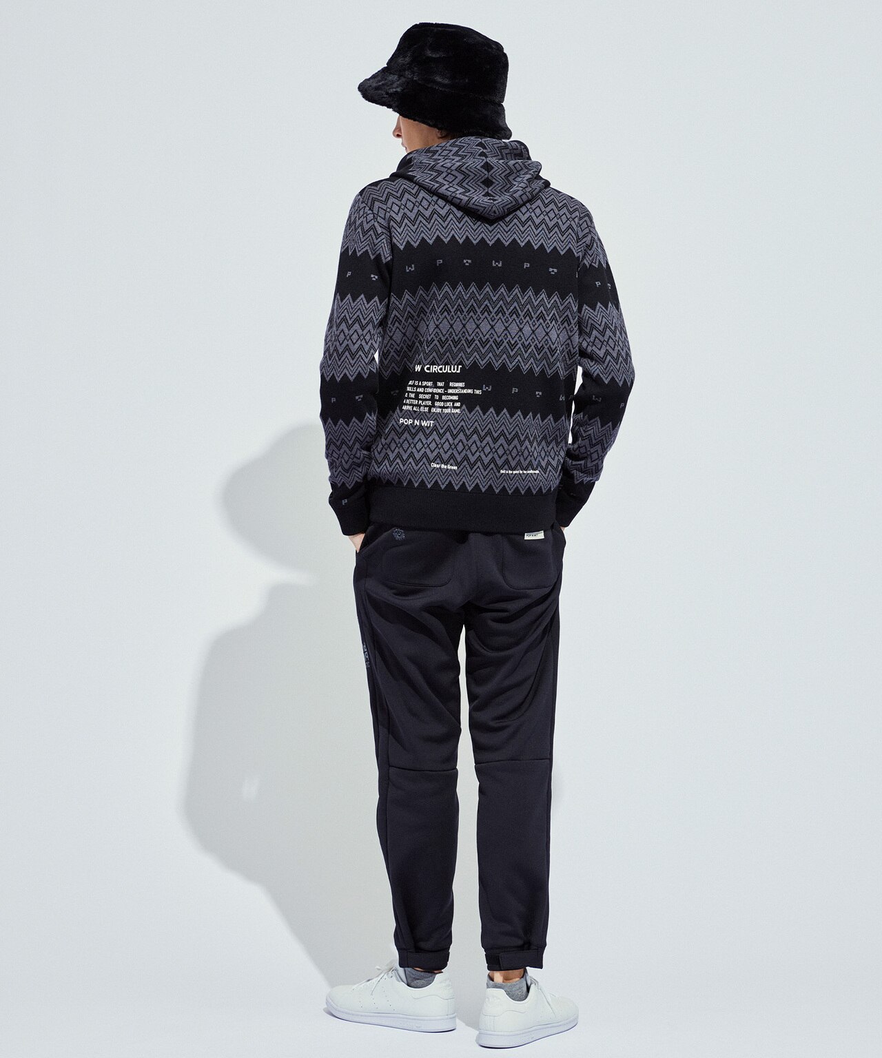 PWCIRCULUS,ピーダブ,PW,ゴルフウエア,おススメ,MENS,フェアアイル,フェアアイルニット,ニット,ニットフーディ,ゴルフアウター,クリスマスギフト,プレゼント選び,ゴルフプレー