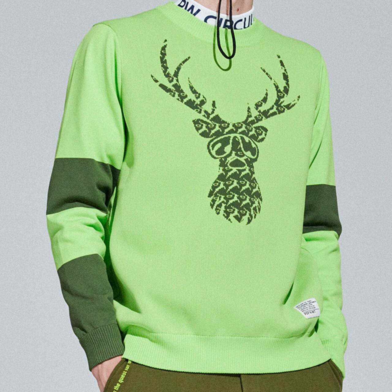 ニット,セーター,ゴルフウェア,メンズ,冬,PW,おしゃれ,軽量,ゴルフニット,ライム