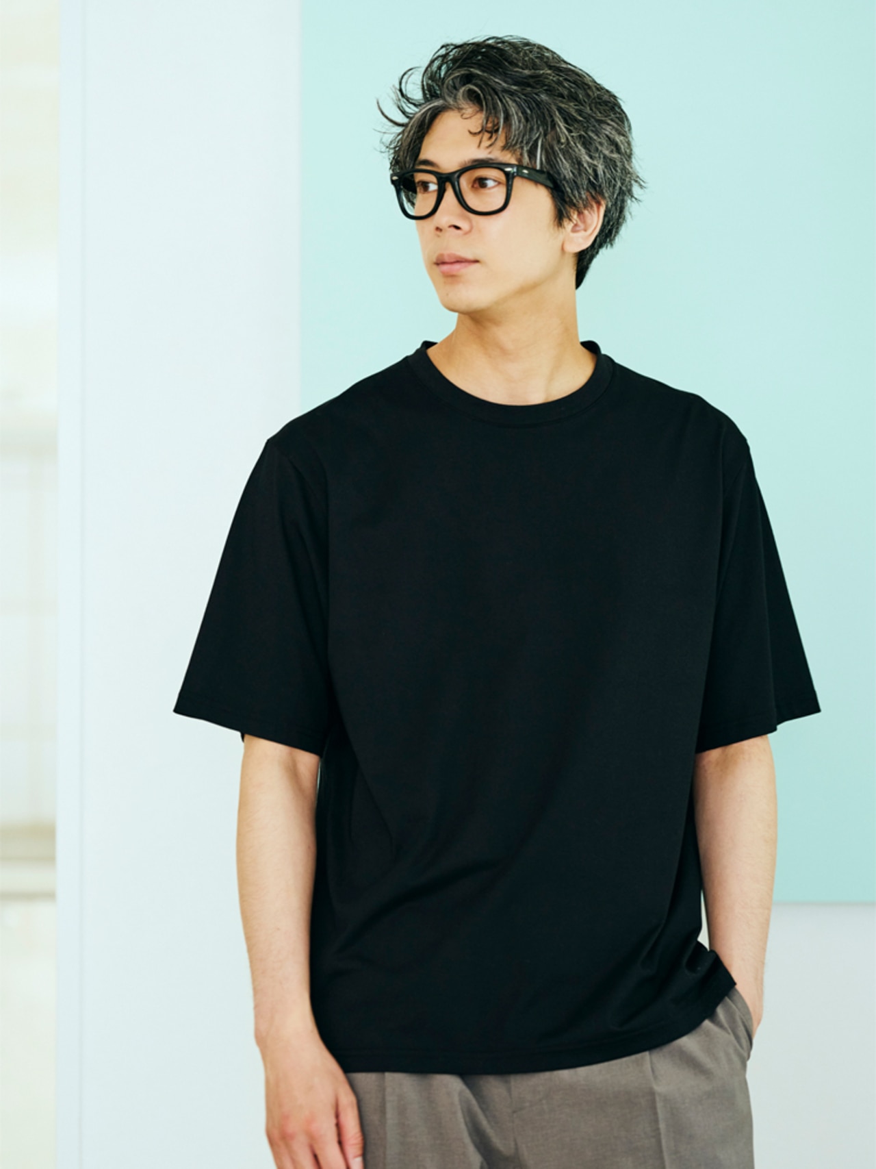 黒の快適さらさら冷感TEE