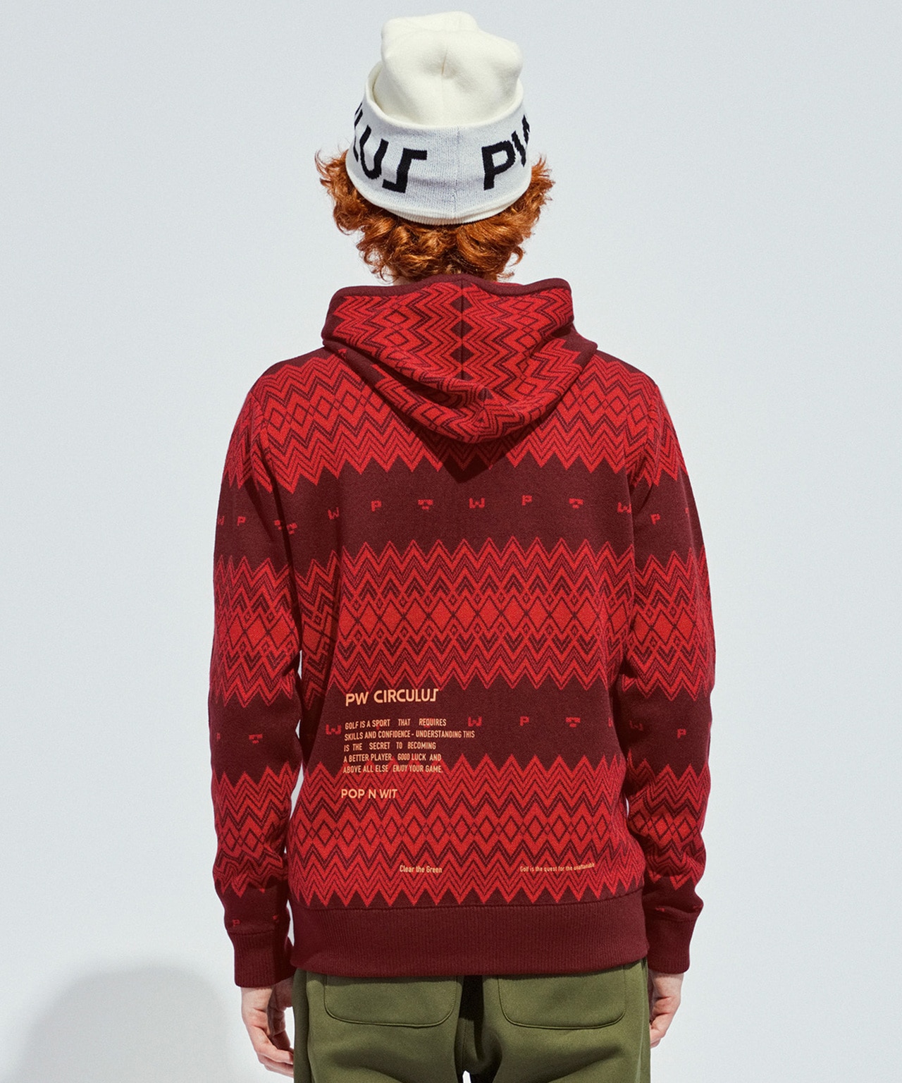 PWCIRCULUS,ピーダブ,PW,ゴルフウエア,おススメ,MENS,フェアアイル,フェアアイルニット,ニット,ニットフーディ,ゴルフアウター,クリスマスギフト,プレゼント選び,ゴルフプレー