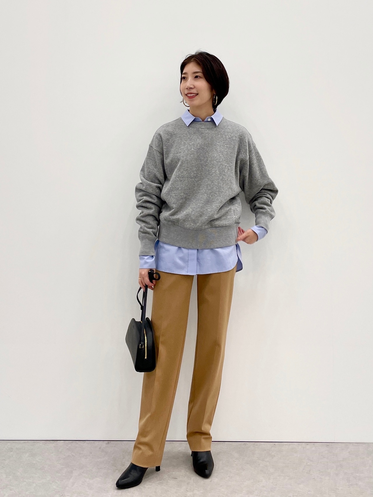 【洗える】コットン裏毛 クルーネックスウェット