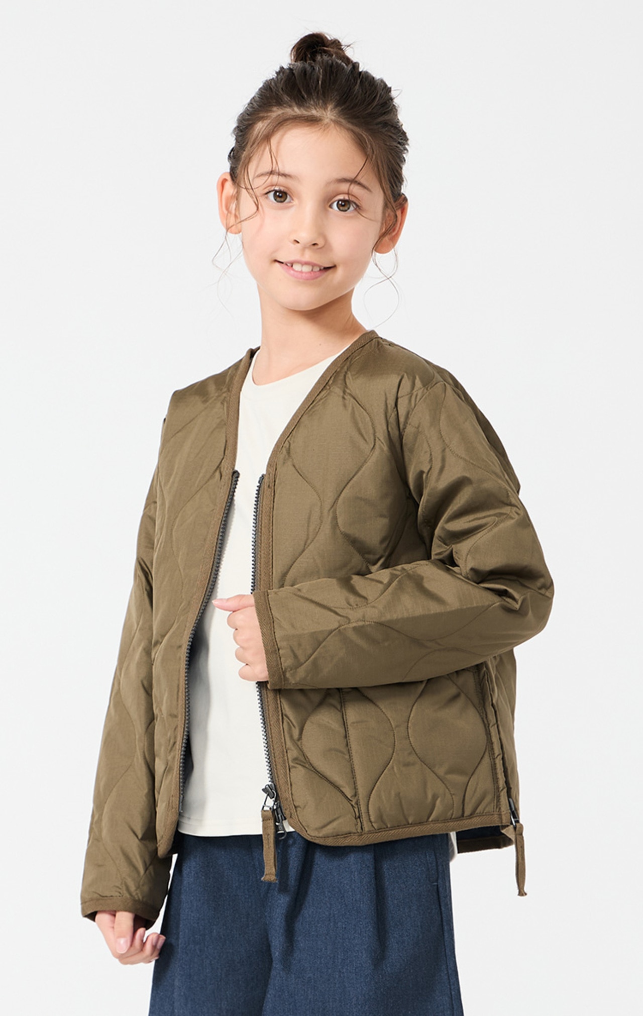 ミリタリーZIP Vネック ダウンジャケット