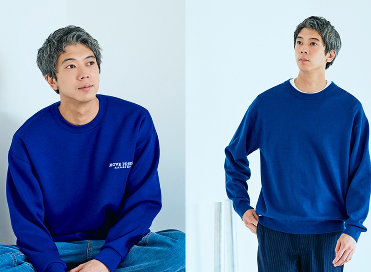 スムースシルキーニットとビューティフォルムジャージーのブルー