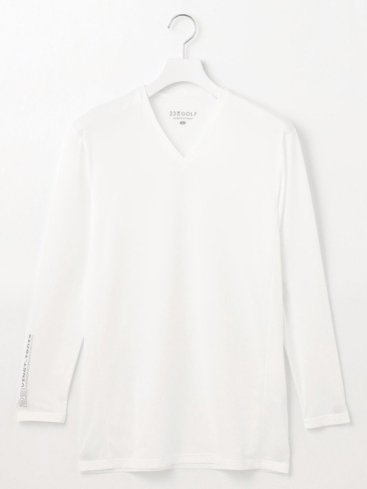 30デニール 無地Vネックインナーシャツ