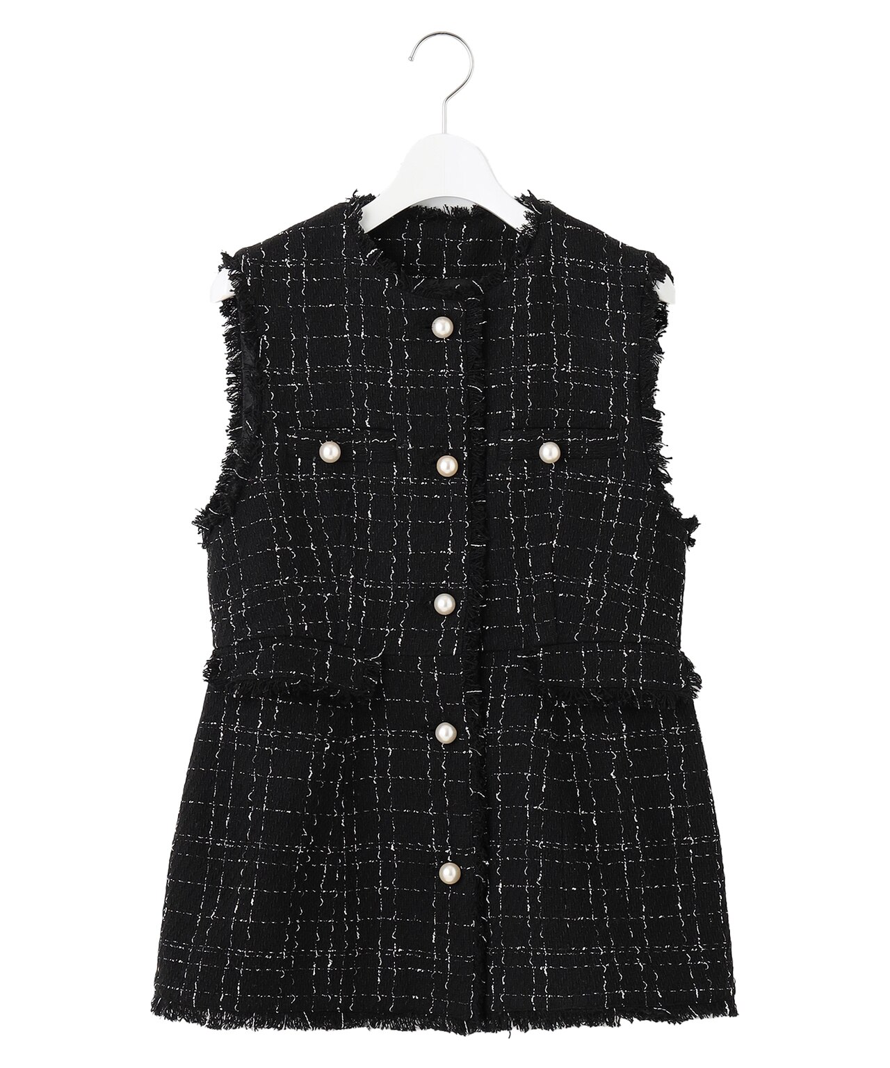 【好評につき追加生産決定！】ツイードペプラム ジレ