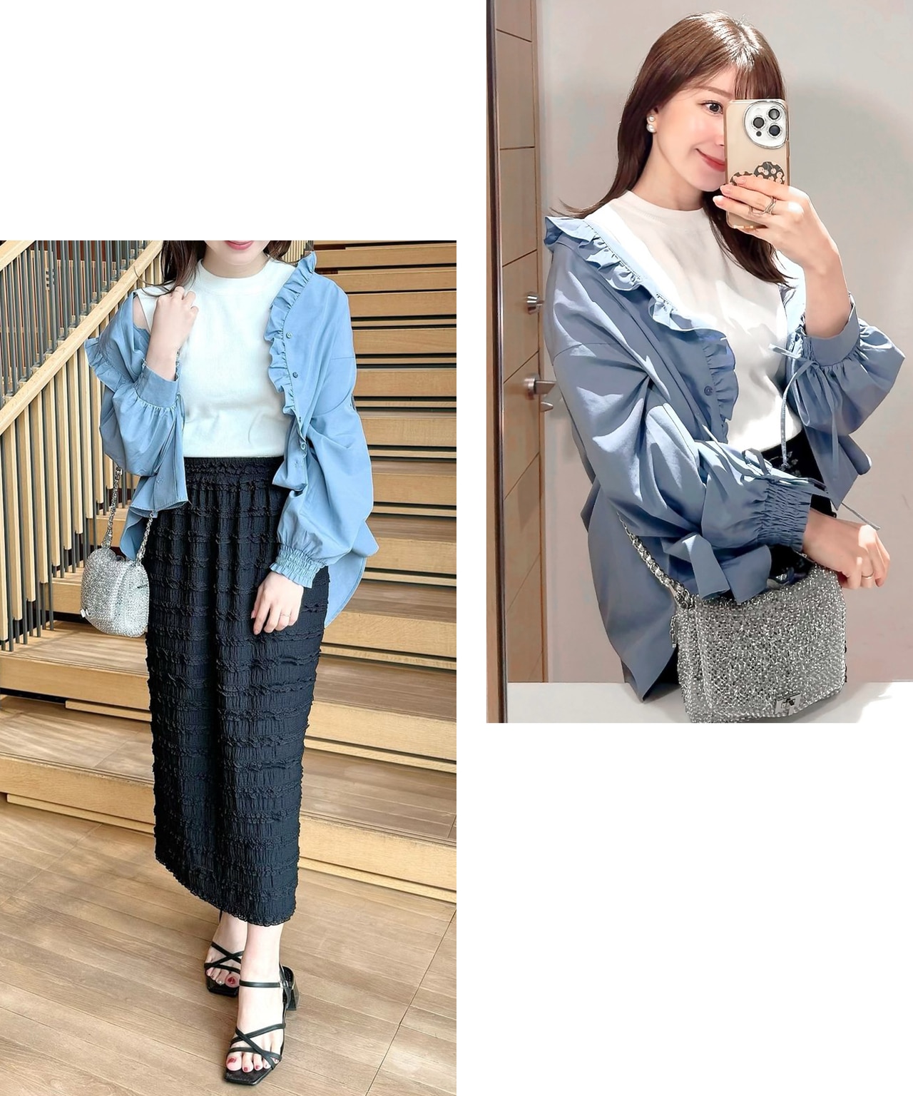 【洗える】フリルシャツ ブラウス